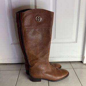 Tory Burch brown genuine leather riding boots